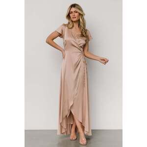 Baltic Born Krystal Satin Wrap Gown | Champagne Size XLXL
